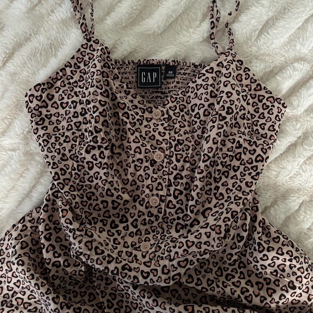 GAP leopard heart print dress